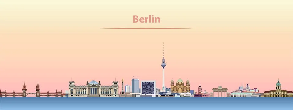 Vector Berlin city skyline Stock Illustration