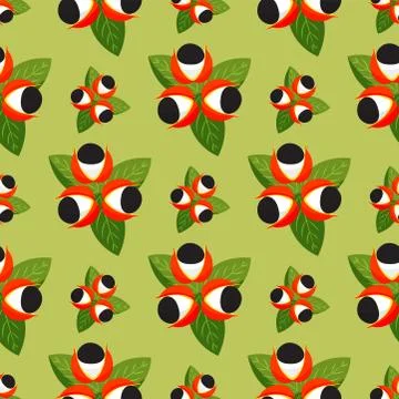 Vector berries seamless pattern vegetarian with berry branches background Stock Illustration