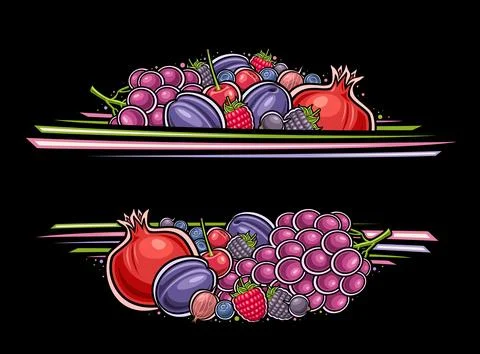 Vector Berry Border Illustrazione stock