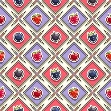 Vector Berry Seamless Pattern 스톡 일러스트