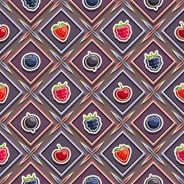 Vector Berry Seamless Pattern Stock Illustration