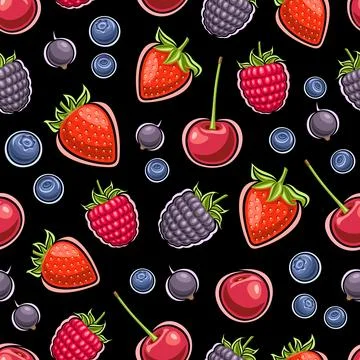 Vector Berry Seamless Pattern Stock Illustration