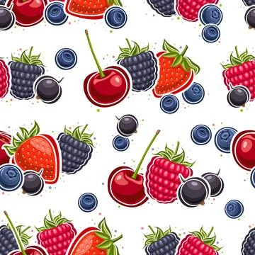 Vector Berry Seamless Pattern Stock Illustration