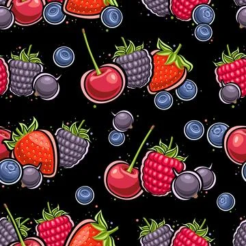 Vector Berry Seamless Pattern Stock Illustration