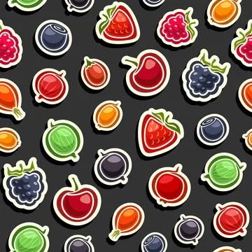 Vector Berry Seamless Pattern Illustrazione stock
