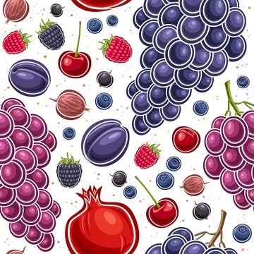 Vector Berry Seamless Pattern Illustrazione stock