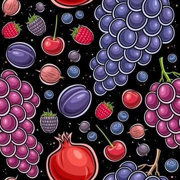 Vector Berry Seamless Pattern Stock Illustration