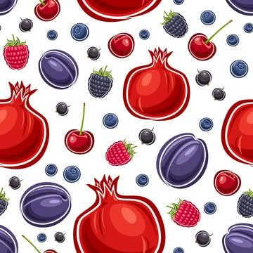 Vector Berry Seamless Pattern Stock Illustration