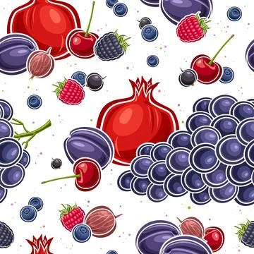 Vector Berry Seamless Pattern Stock Illustration