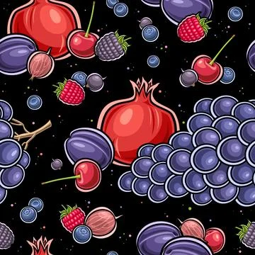 Vector Berry Seamless Pattern Illustrazione stock