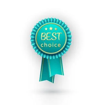Vector best choice blue label with ribbons Stock Illustration