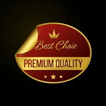 Vector best choice premium quality golden  red and black background design Stock Illustration