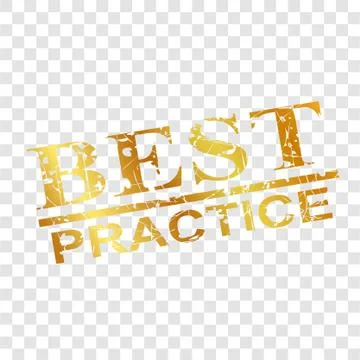 Vector Best Practice, style streak Golden rubber stamp, at transparent effect Stock Illustration