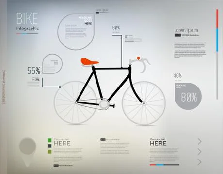 Vector bicycle and info graphic elements Stock Illustration