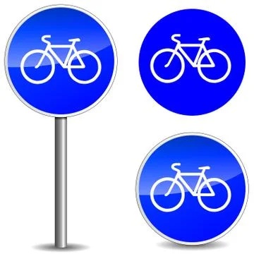 Vector bicycle blue signs Stock Illustration