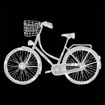 Vector Bicycle with Cart Stock Illustration