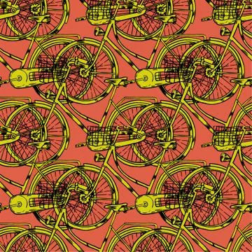 Vector Bicycle with Cart Stock Illustration