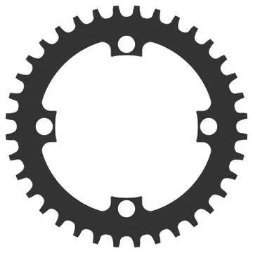Vector Bicycle chainring 36 tooth isolated. Mtb gear. Illustrazione stock