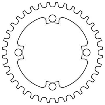 Vector Bicycle chainring 36 tooth isolated. Mtb gear. Illustrazione stock