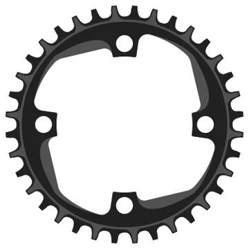 Vector Bicycle chainring 36 tooth isolated. Mtb gear. 스톡 일러스트