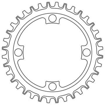 Vector Bicycle chainring 36 tooth isolated. Mtb gear. 스톡 일러스트