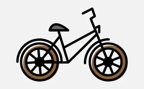Vector Bicycle Icon Symbol isolated on white background. Stock Illustration
