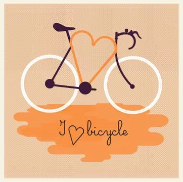 Vector bicycle silhouette with graphic message Stock Illustration