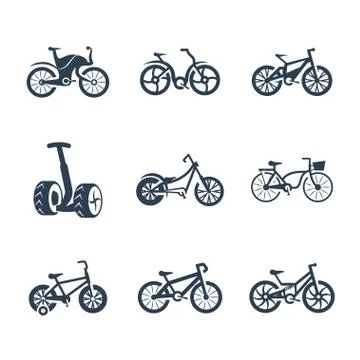 Vector bicycles icons set. Vector illustration. Vector symbols. Stock Illustration