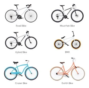 Vector bicycles set Stock Illustration