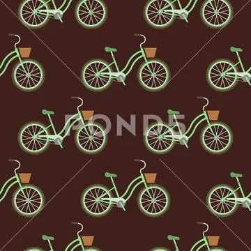 Vector bicycles vintage style old bike seamless pattern background transport Stock Illustration
