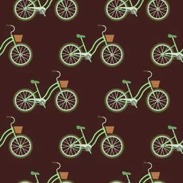 Vector bicycles vintage style old bike seamless pattern background transport Illustrazione stock