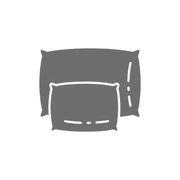 Vector big and small pillows grey icon. Stock-Illustration
