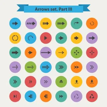 Vector Big black set arrows Stock Illustration