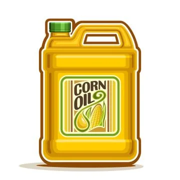 Vector big Bottle with Corn Oil Stock Illustration