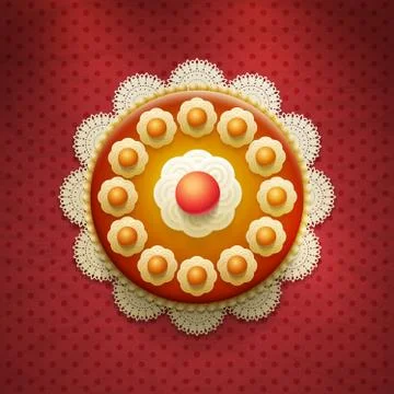 Vector big cake illustration Stock Illustration