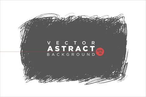 Vector big hand drawn brush stroke with scrawls, stain for backdrop. Monoch.. Stock Illustration