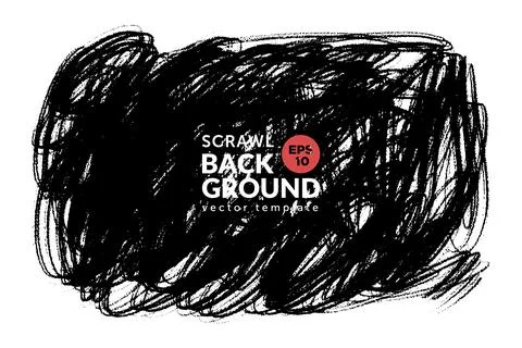Vector big hand drawn brush stroke with scrawls, stain for backdrop. Monoch.. Stock Illustration