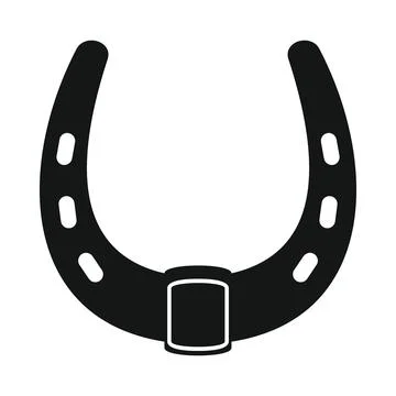 Vector big horseshoe black simple icon isolated on white Stock Illustration