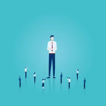 Vector of a big leader surrounded by small employees Stock Illustration