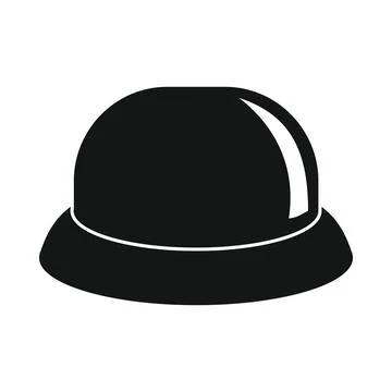 Vector big panama hat black simple icon isolated on white Stock Illustration