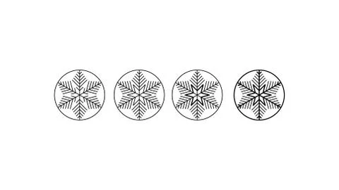 Vector big set of black Snowflakes design element on white background. Different Stock Illustration