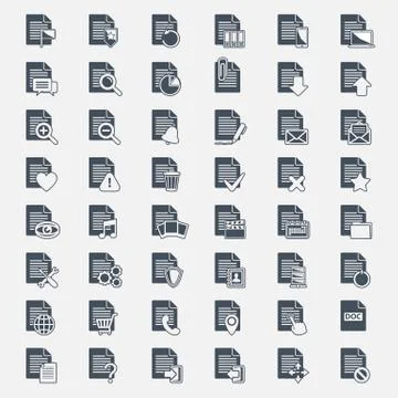 Vector big set Document File icons Stock Illustration