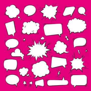 Vector big set of speech bubbles in comic style. Stock Illustration
