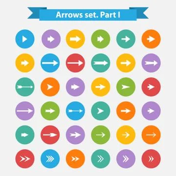 Vector Big white set in flat style Stock Illustration