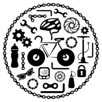 Vector bike tools icons イラスト素材