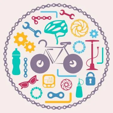 Vector bike tools icons Stock-Illustration