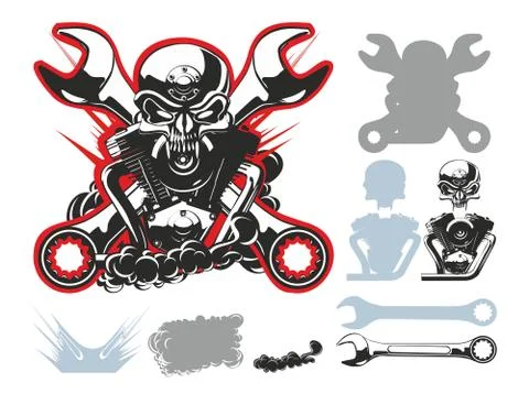 Vector bikers simbols set Stock Illustration