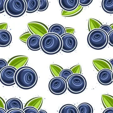Vector Bilberry Seamless Pattern Stockillustratie