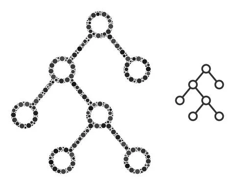 Vector Binary Chart Links Collage of Small Circles Stock Illustration