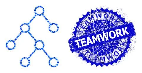 Vector Binary Chart Links Composition of Small Circles and Distress Teamwork Stock Illustration